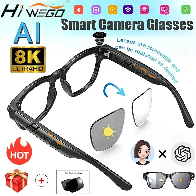 

2026 New for Sony 800W Pixel Camera Smart Glasses Video Recording AI Photo Recognition Bluetooth CallVoice TranslationSunglasses