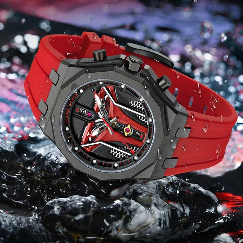 جديد ساعات رجالية الراقية سيليكون حزام مقاوم للماء ساعة الرجال متعددة الوظائف التقويم ساعة كوارتز ساعات رجالي reloj hombre