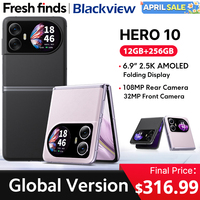 World Premiere Blackview HERO 10 Smartphone 6.9 inch AMOLED Folding Display 12GB 256GB 108MP Camera MTK Helio G99 45W Charging