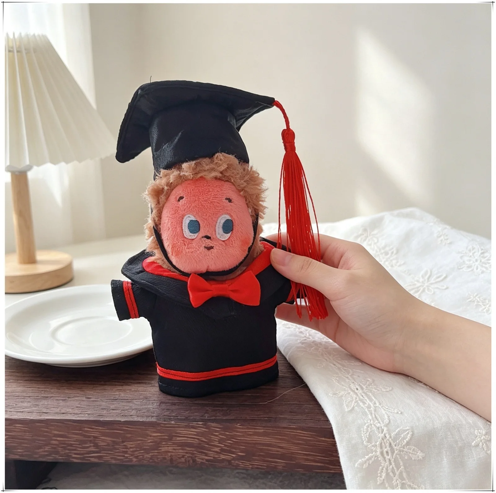 10cm Cute Cartoon Graduation Gown Uniform Idol Doll Clothes DIY Dress Up Plush Accessories Can Changing Clothes Game