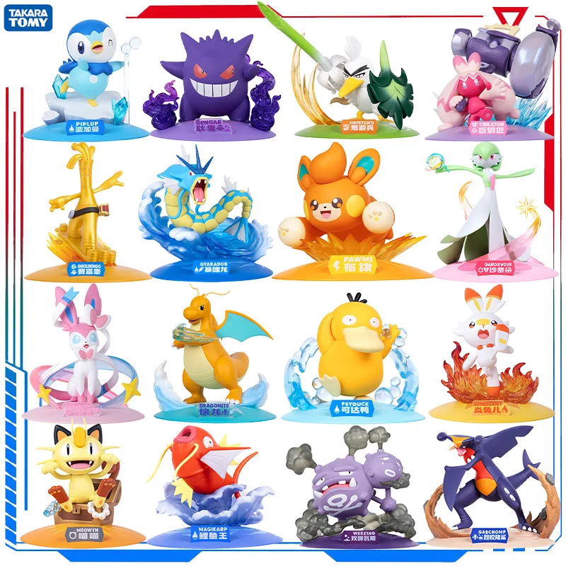 Genuine Pokemon Action Figures Sylveon Tinkaton Gholdengo Weezing Magikarp Mew Piplup Collection Model Ornament Peripheral Toys