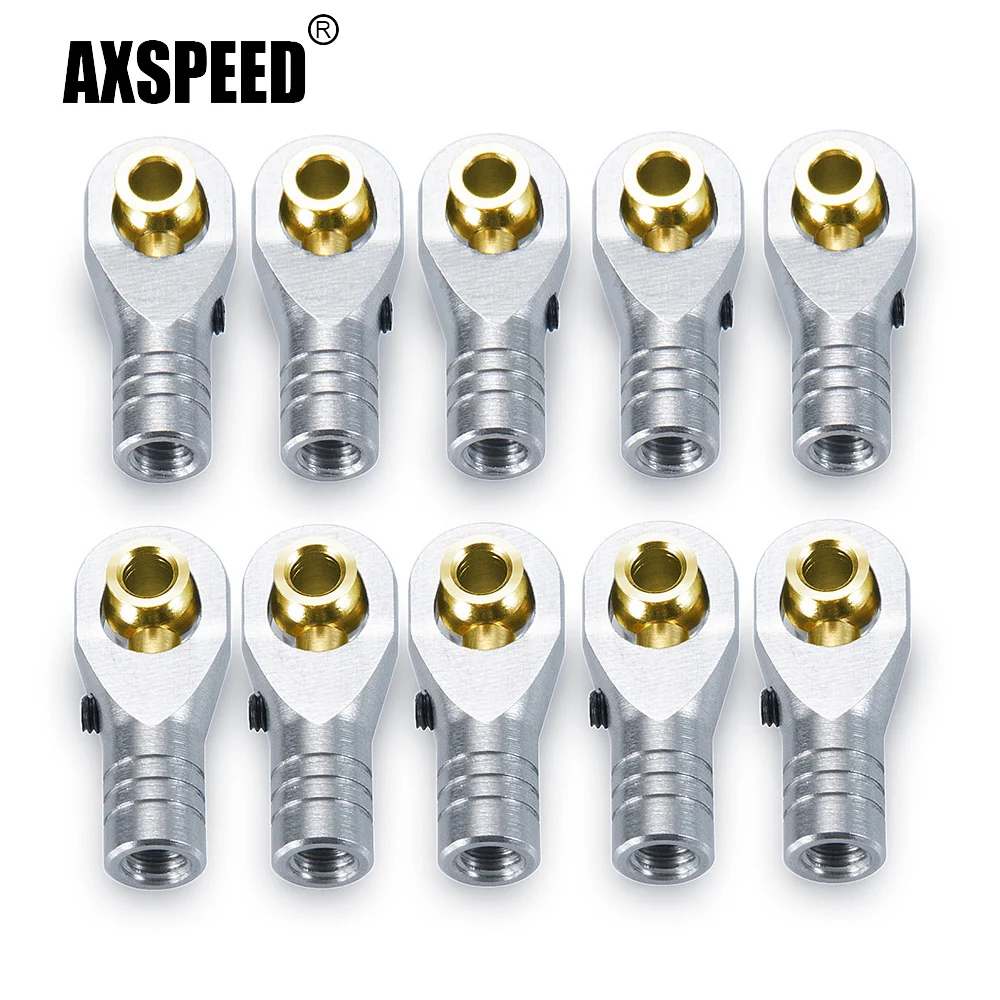 YEAHRUN 10Pcs Stainless Steel M4 Link Rod Joint Ball End Head CW Thread for Axial SCX10 II 90046 1/10 RC Crawler Car Model Parts