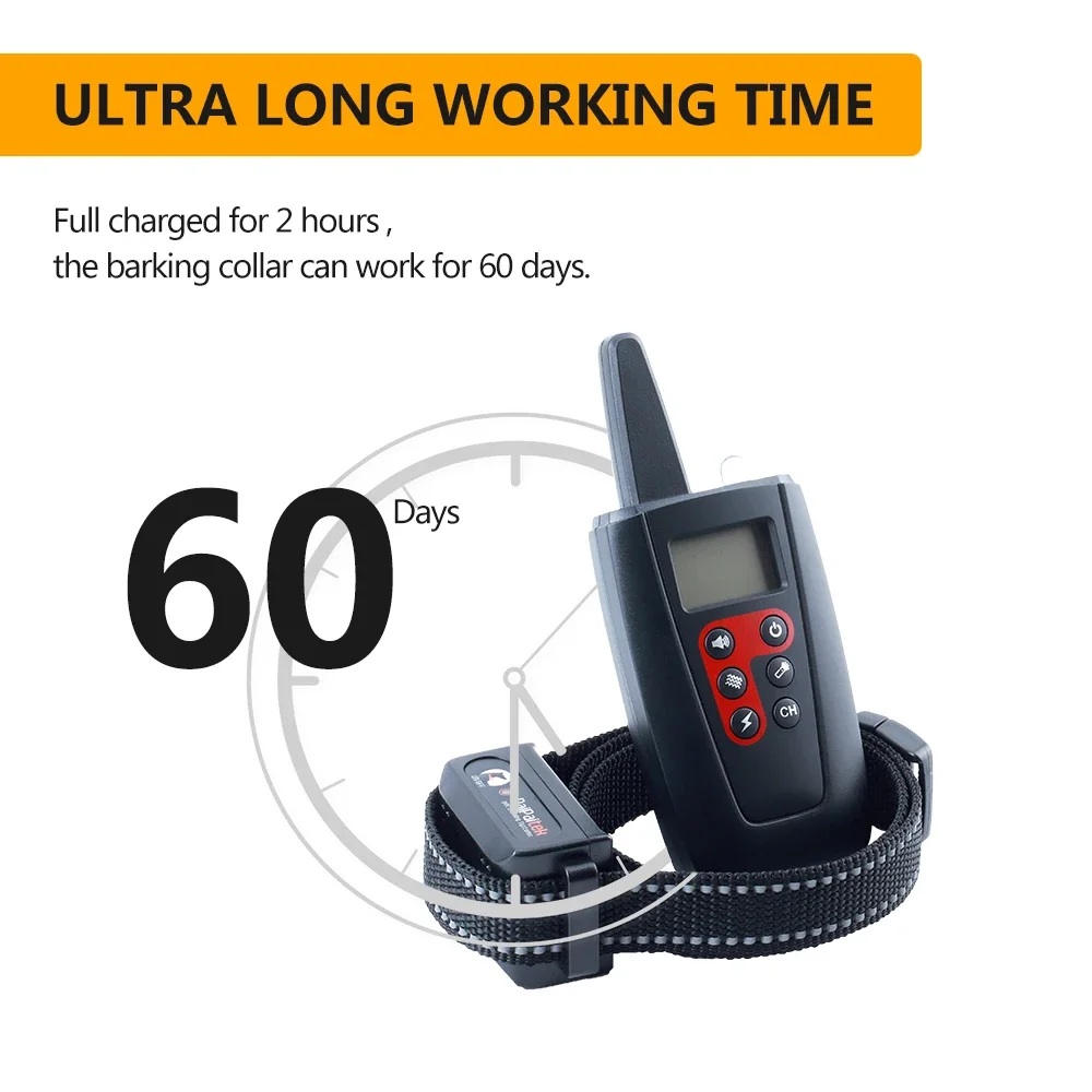 1000 متر طوق تدريب الكلاب الكهربائية ل 1/2/3 الكلب وقف النباح طوق 2 IN1 عاكس النايلون طوق IPX7 قابلة للشحن جهاز الحيوانات الأليفة #2