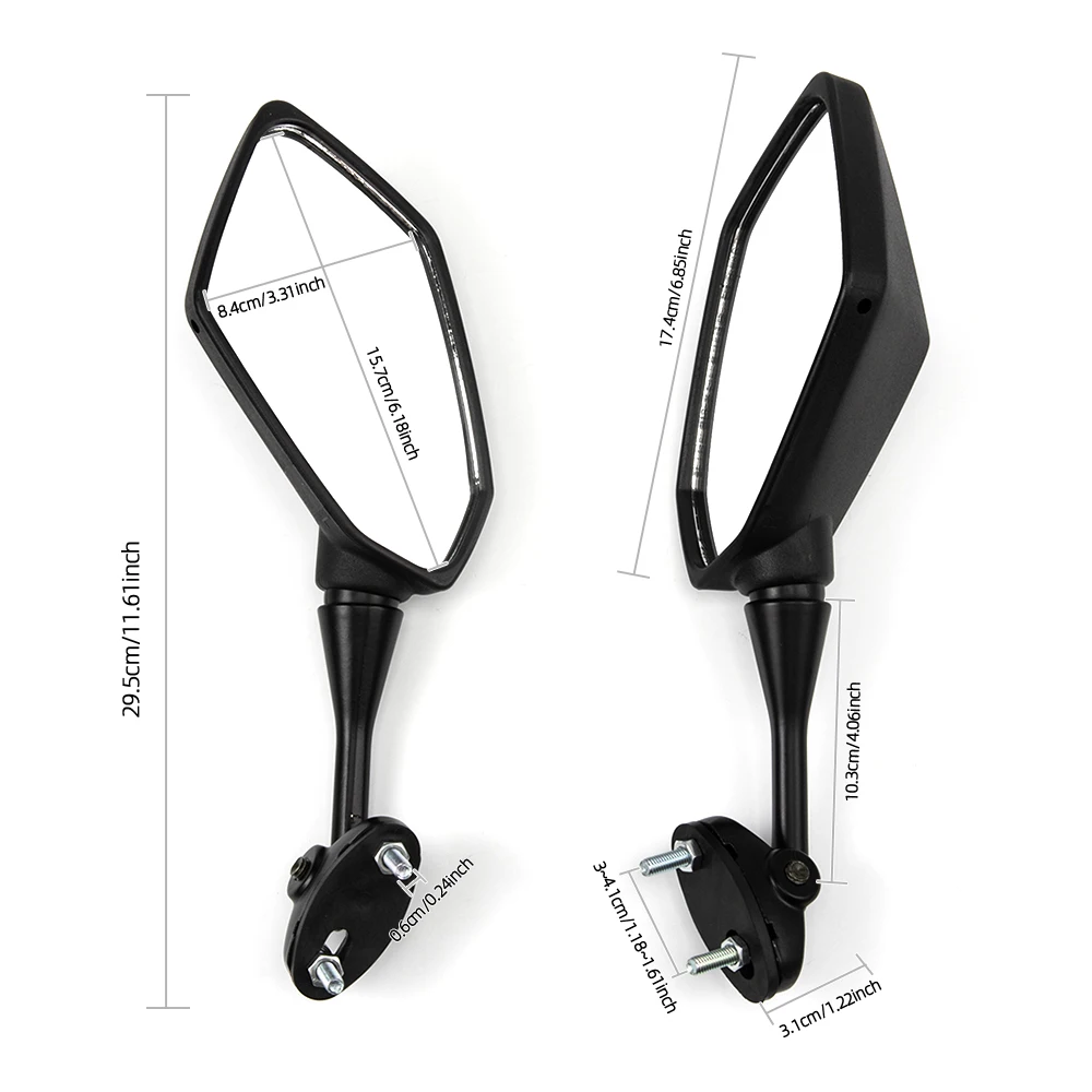 

1 Pair Motorcycle Black Rearview Mirror Handlebar Side Mirrors For HONDA CBR600 F4 F4I CBR900 CBR1000 CBR250R CBR300R CBR500R