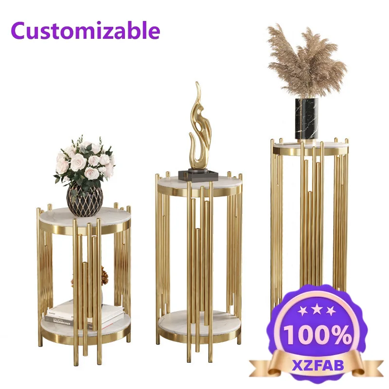 Factory Direct 2026 Strictly selected light luxury stainless steel flower stand indoor balcony decorative flower pot simple