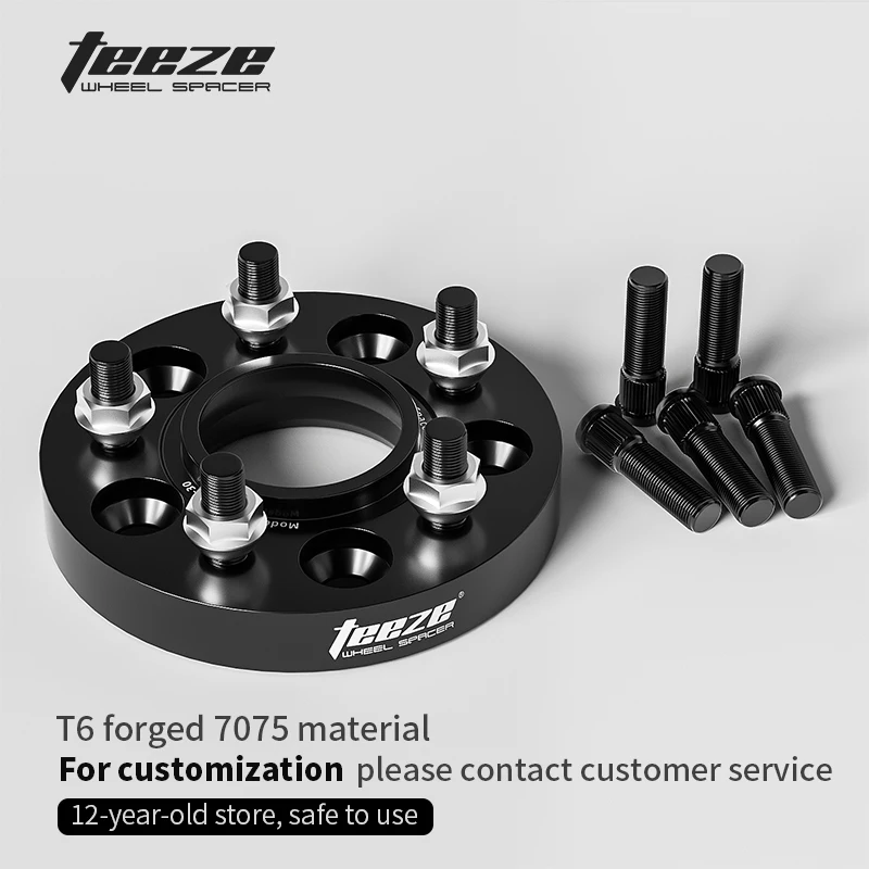 Teeze 2/4pcs 5x114.3 CB 67.1 M14 x 1.5 Hub Centric Black Forged wheel spacer For Genesis GV80 Flange Plate15/20/25/30/35mm