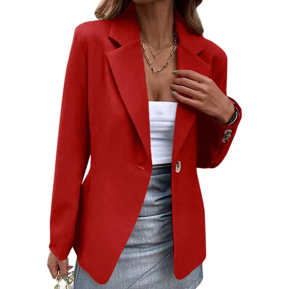 Cárdigan Blazer solapa manga larga un botón Temperamental chaqueta de viaje chaqueta de oficina para mujer chaqueta de primavera y otoño