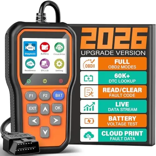 

BluSon YM319 OBD2 Scanner with Battery Test, Live Data & Cloud Print for 1996+ Cars