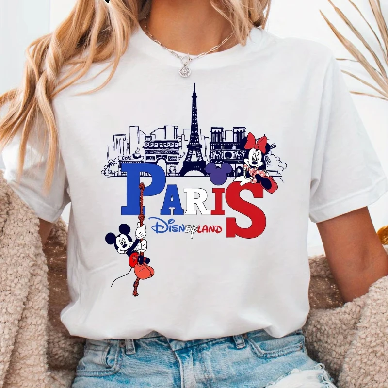 

Mickey Mouse Minnie Boy Girl Summer T-Shirt Family Parent-Child Casual Loose Oversized Comfort Short Sleeve Men Women Disney Y2k