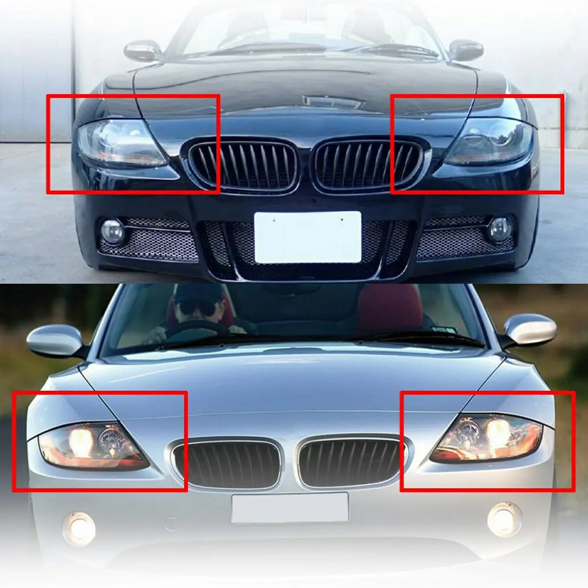 Left & Right Auto Front Headlight Cover Lens Transparent Glass Headlamps Lampshade Lamp Shell  Fits BMW Z4 E85 2003-2008 Clear view 2