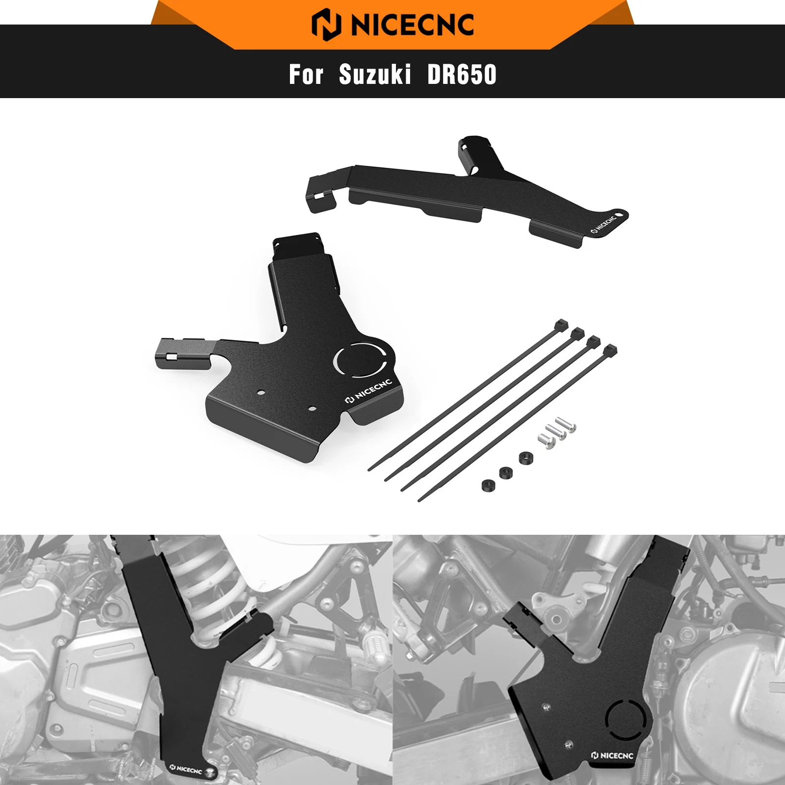 

Motorcycle Frame Guard Cover Frame Protector Wrap for Suzuki DR650 DR650S DR650SE 1996-2020 2021 2022 2023 2024 CNC Aluminum