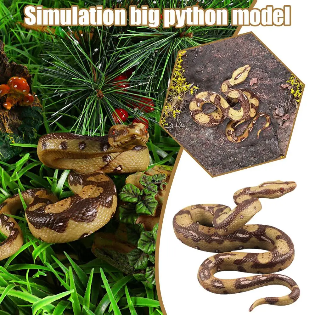Realistic Fake Snake Toy Rubber Gag Toys Python Snake Action Figure for Halloween Prank Props High Simulation Snake Model