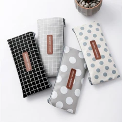 Japanese Simple Style Pencil Case Student's Stationery Organizer Portable Canvas Pen Bag for School Supplies Office Accessories