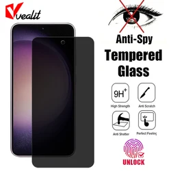 Fingerprint unlock Privacy Tempered Glass for Samsung S23 Plus S22 S21 Full Cover Anti SPY Screen Protector for Galaxy Note 20