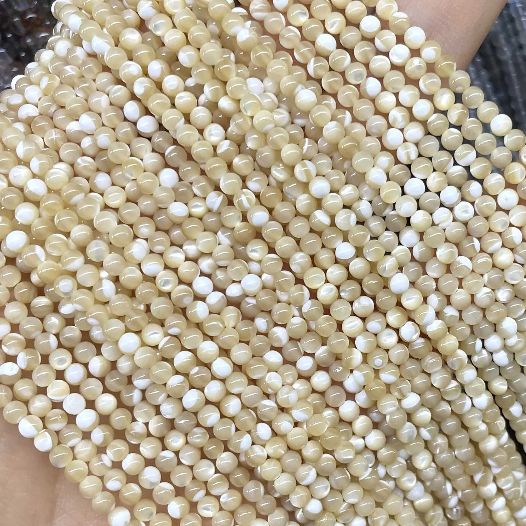 2MM 3MM Natural Stone Shell Mother Loose Spacer Round Beads For Making Jewelry Charm DIY Bracelet Necklace Accessories