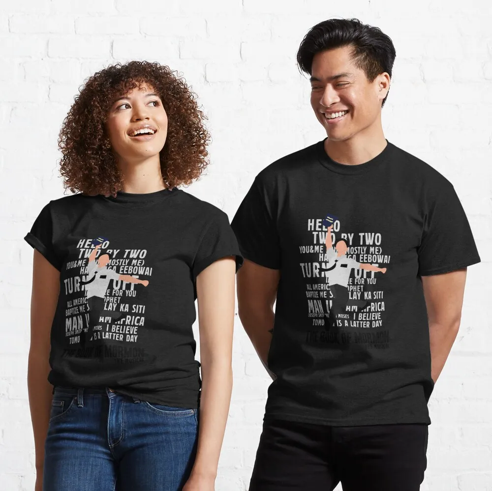 

The Book Of Mormon Classic T-Shirt For Man Woman Short Summer Tees Casual Cotton Luxury Brand Fashion Couple's Cloths