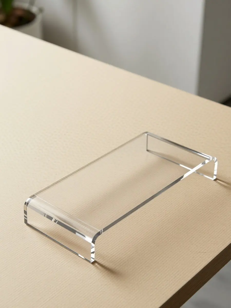 High Quality Acrylic Desktop Monitor Stand Riser Computer Screen Elevator for Eye Neck Office School Desk Organizer