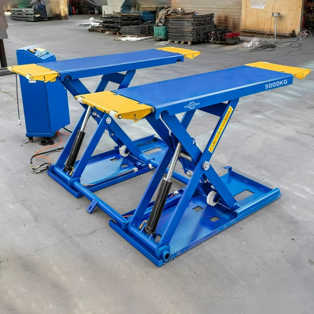 

Portable Mid-Rise Scissor Car Lift 3000KG Hydraulic Vehicle Elevator with Electric Actuation Car Lifting Platform