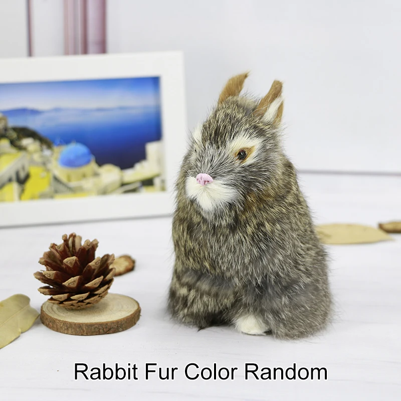 Simulation Plush Toys Action Figures Kids Gift Simulation Rabbit Toy Squatting Model Home Decoration Rabbit Model Easter Rabbits