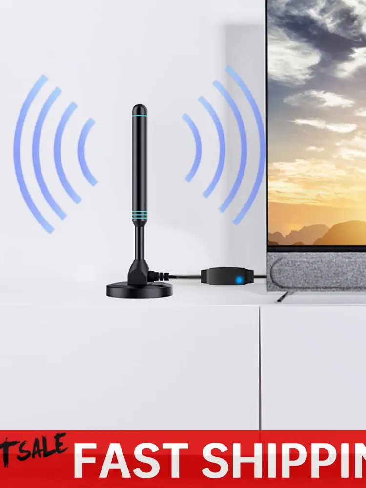 4K/1080P HD Digital TV Antenna Magnetic Base 480+ Miles Indoor Outdoor Antenna VHF UHF Digital HD Aerial for DVB-T2 TV HDTV