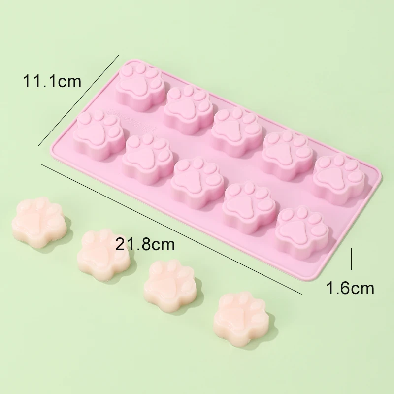 DIY 실리콘 개 고양이 동물 발 애완 동물 인쇄 베이킹 몰드, 재사용 가능한 수제 개 치료 캔디 쿠키 젤리 아이스 큐브 초콜릿 몰드