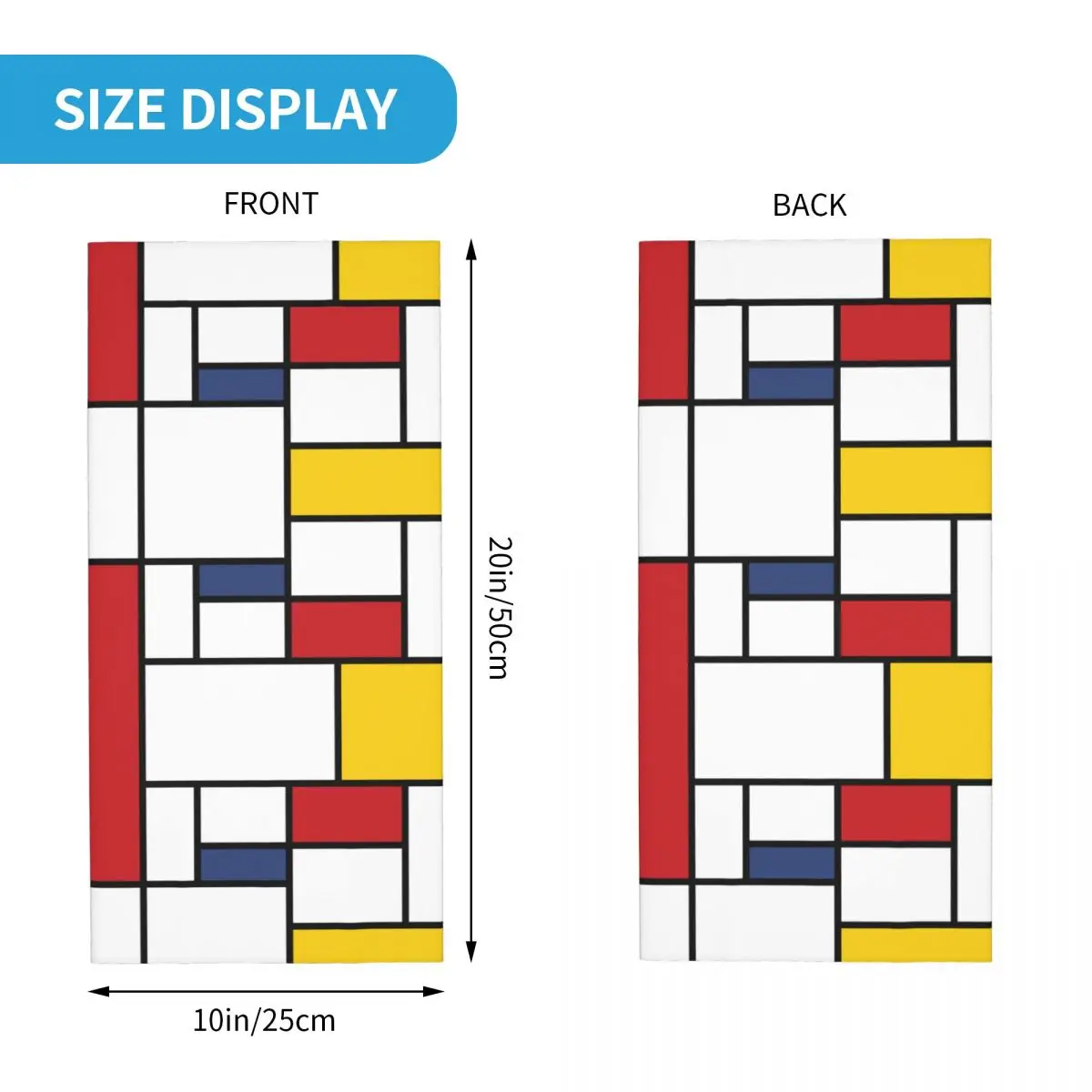 다채로운 기하학 몬드리안 아트 스타일 반다나 액세서리, 목 각반 인쇄, 추상 기하학 바라클라바, 얼굴 마스크 스카프