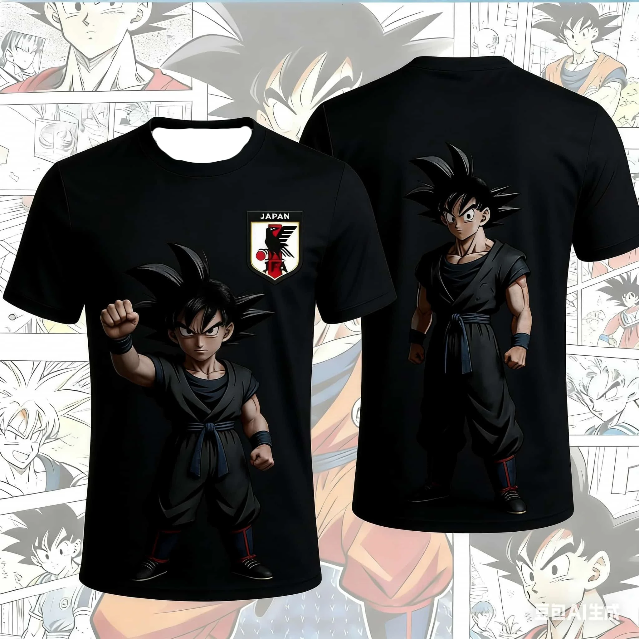 Dragon Ball Son Goku Japan Nationalmannschaft Fußballtrikot 3D Schnelltrocknendes T-Shirt für Herren Damen Fans Outdoor-Sport Trainingskleidung – Detail 7