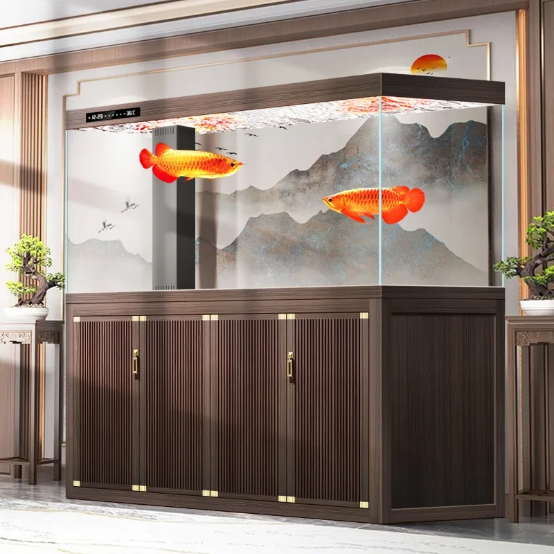 

Nordic Retro Fish Tank Modern Minimalist Living Room Ultra Clear Glass Aquarium Fish Tank Decoration Ornamental Pet Supplies FYA