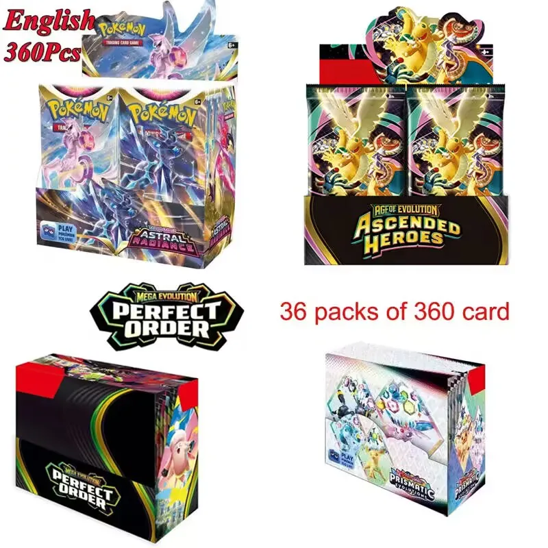 IN Stock SALE 360Pcs Pokémon Destined Rivals Prismatic Evolutions Card Stellar Crown 151 Ultra Prism English Booster Battle