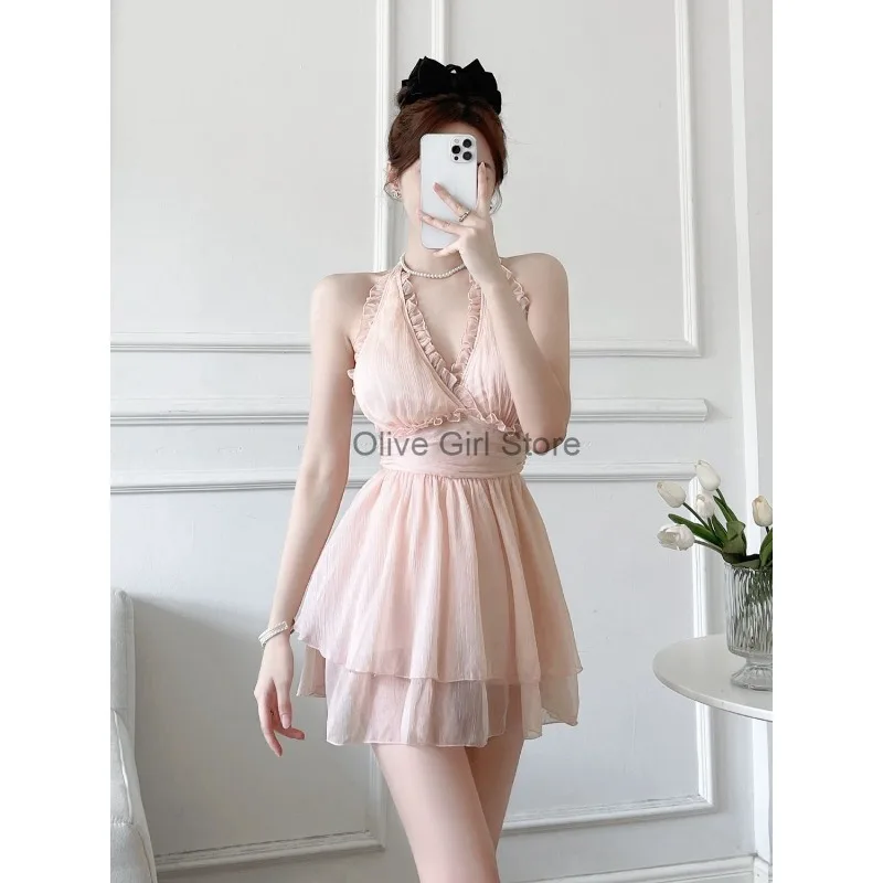 Pink Sexy Dress Summer Haute Couture Swimsuit Women's Dress Elegant and Fairy Costume Bodycon Dress