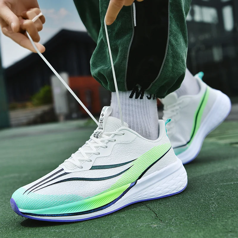 

YRZL Men's Sports Shoes Lightweight Breathable Wear Resistant Non Slip Mesh Sneakers Comfortable Fashion Running Shoes for Men