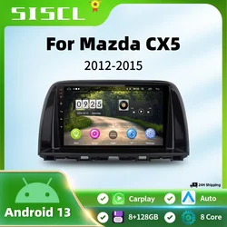 8GB+128GB Android 16 radio For Mazda CX5 CX-5 2012 2013 2014 2015 Car stereo Multimedia Player Carplay Auto GPS Navigation 2DIN