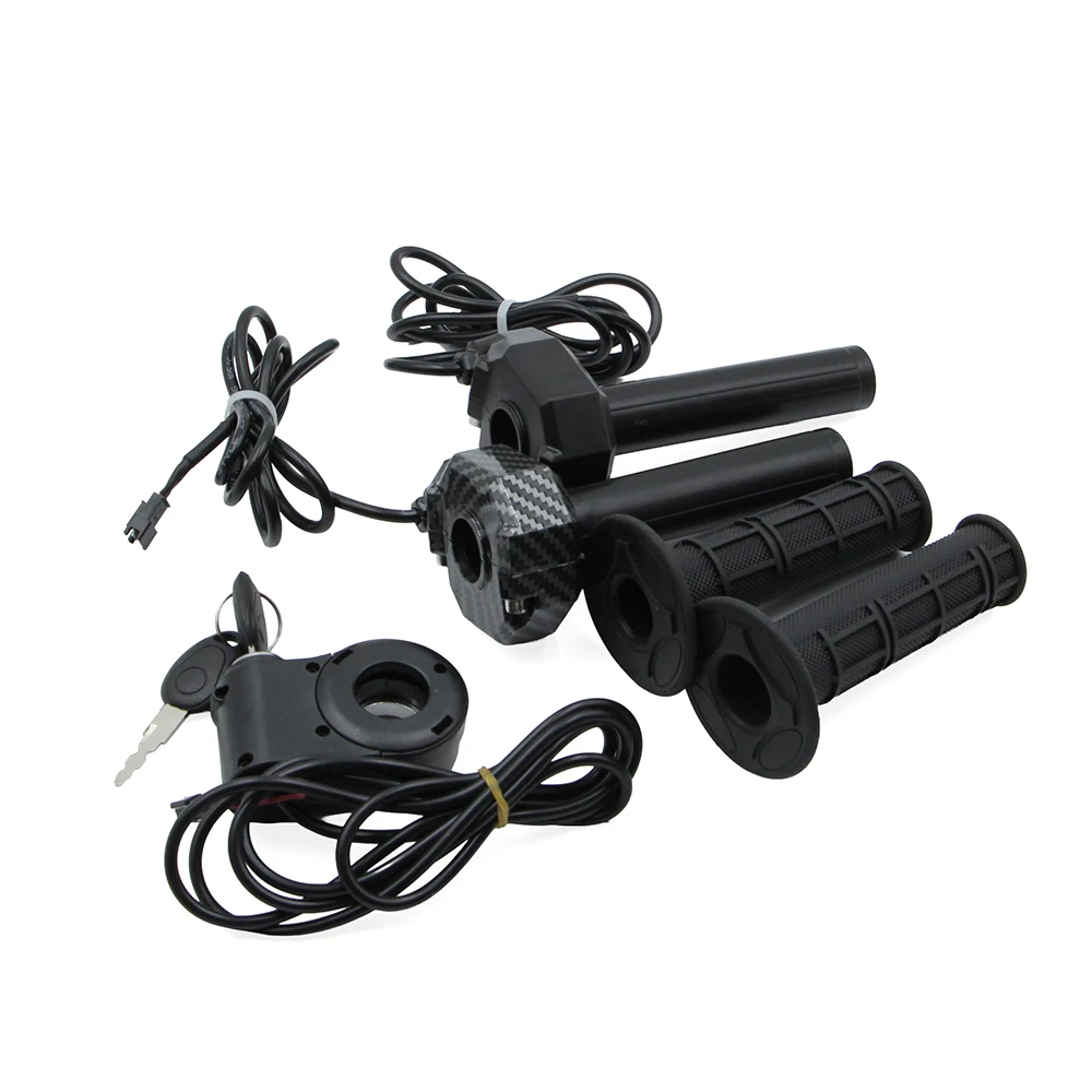 AliExpress NONE E-bike Full Twist Throttle Grip with Key Ignition Switch for Ridstar Q20 Q20Pro/H20 Electric Dirt Bike Scooter Mountain Bike Par
