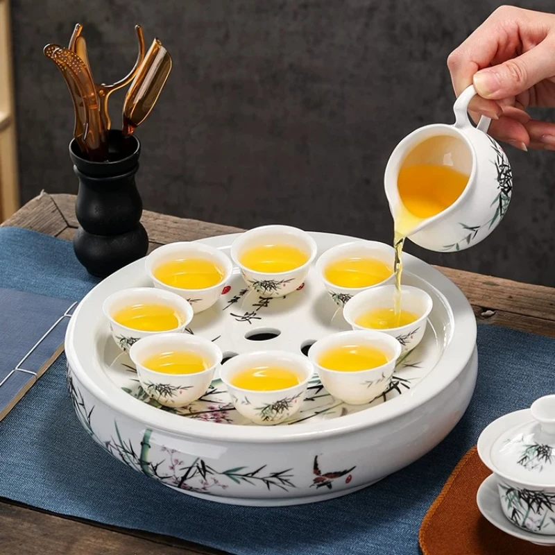 Chinese Tray Tea Sets Traditional Luxury Bowl Gongfu Tea Pot Sets Kitchenware Mate Jogo De Cha Porcelana Matcha Accessories view 3