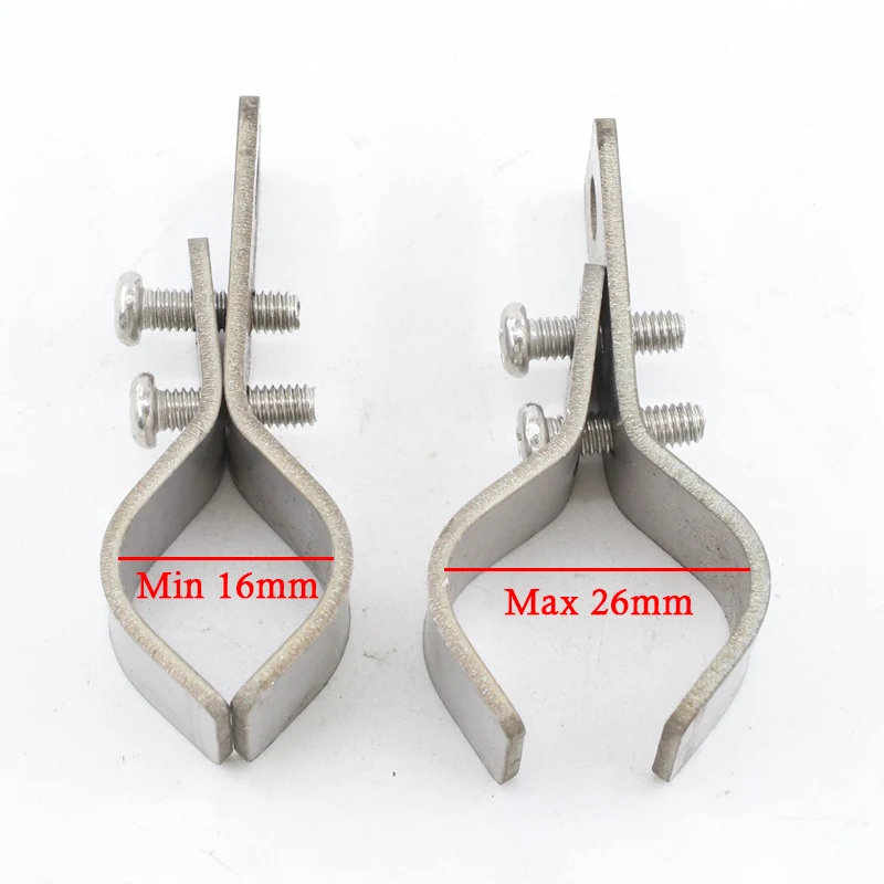 5Pcs/Lot SS304 Stainless Steel Pipe Clamp Wave Sunshade Net Accessories Adjustable Fixed Pipe Clamps Sun Shade Net Install Parts