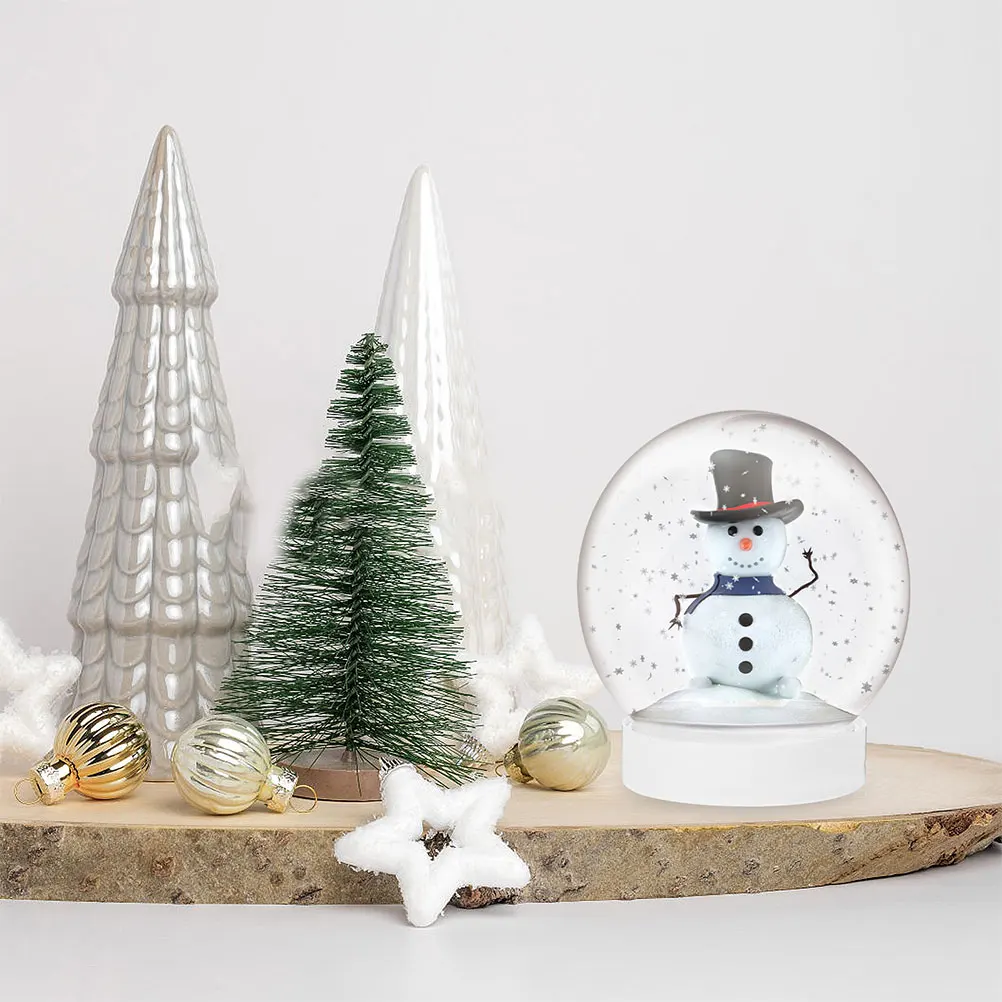 

15Pcs Diy Snow Globe Kit Plastic Clear Globes Christmas Winter Decor Craft Supplies Professional Finish