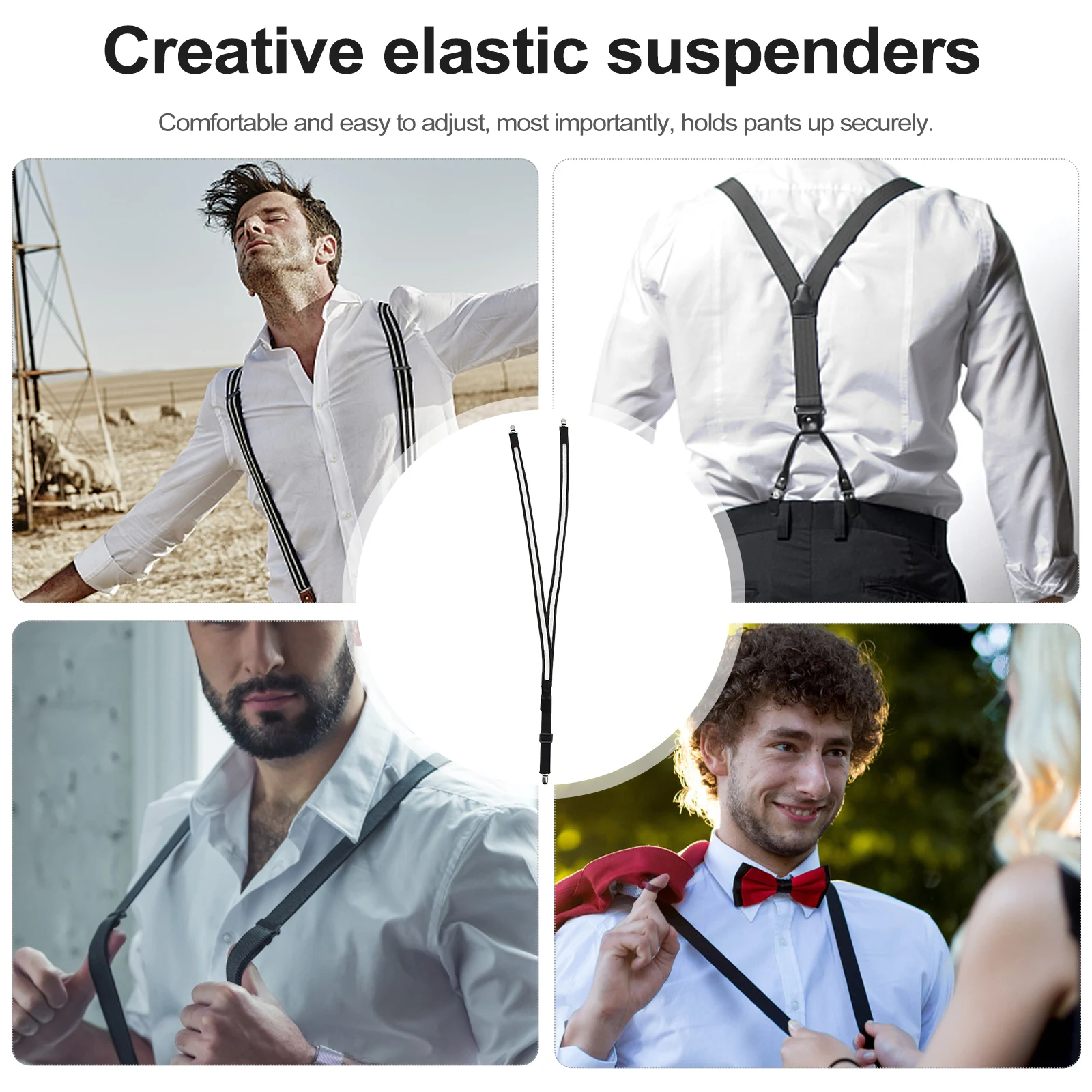 Bretelle luminose Clip elastica regolabile a forma di Y su LED incandescente Festival Accessori da uomo Striscia ottica in TPU Robusta