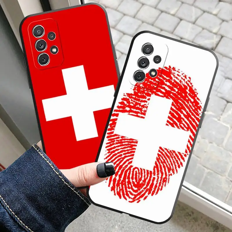 Swiss National Flag Phone Case For Samsung S20 Fe Lite S21 S30 Ultra S21Fe S10 S9 E Plus Macia Soft Silicone Cover