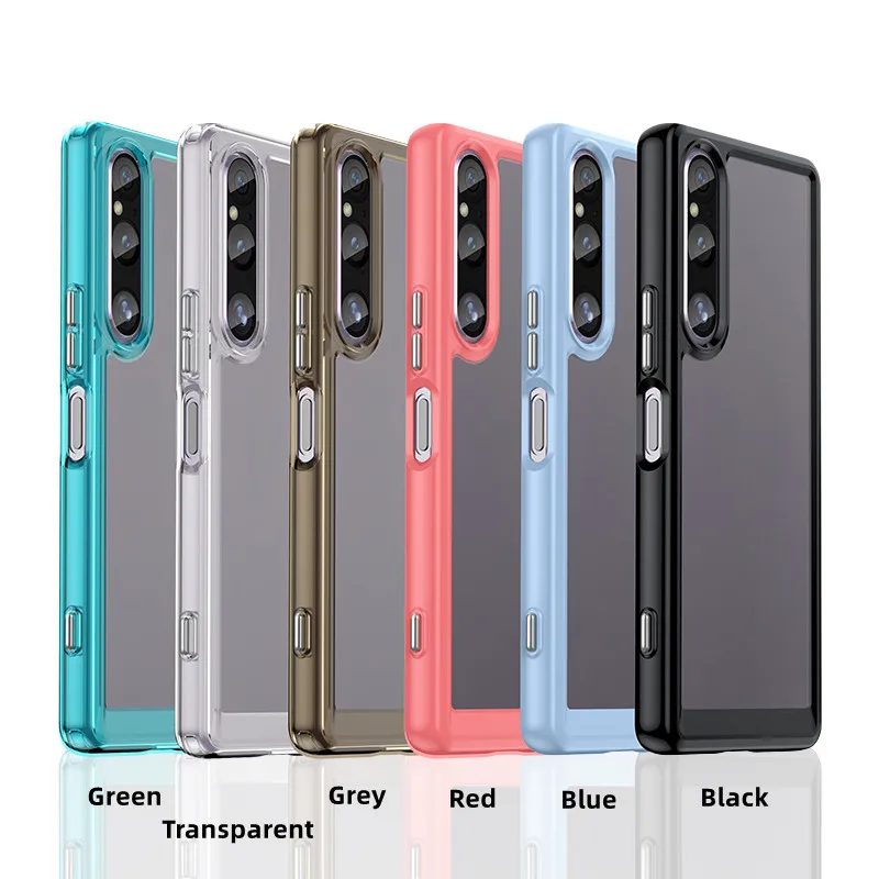 Colorfull Transparent TPU Case for Sony Xperia 10 1 VI 5 V Protective Cover Shockproof Clear Frame Fundas Coque Capa Shell