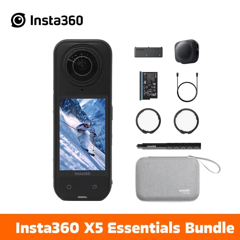 2025 Nieuwe Insta360 X5 8K 30Fps Actiecamera met verwisselbare lens, drievoudige AI-chips, superieure prestaties bij weinig licht, 185 minuten batterijduur, Insta 360 X5