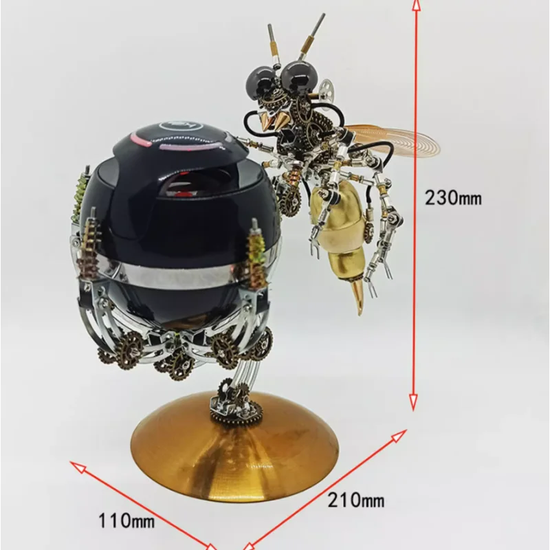 3D Metal Wasp Model Kit Mechanical Puzzles Toy Speaker / Colorful Lamp DIY Assembly Toys for Kids Adults Birthday Gifts