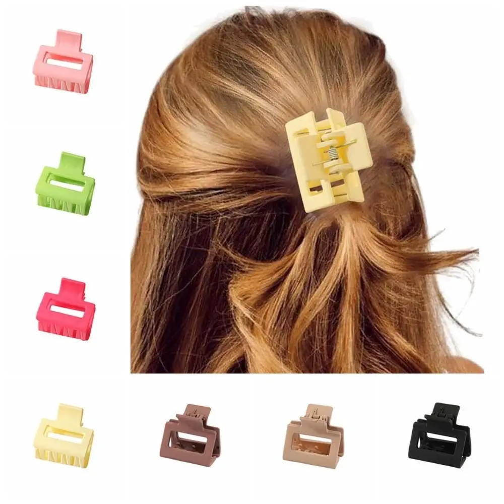 Korean Style Mini Square Hair Claw Ponytail Holder Hair Styling Tool Frosted Square Hair Clip for Thin Hair Medium Claw Clips