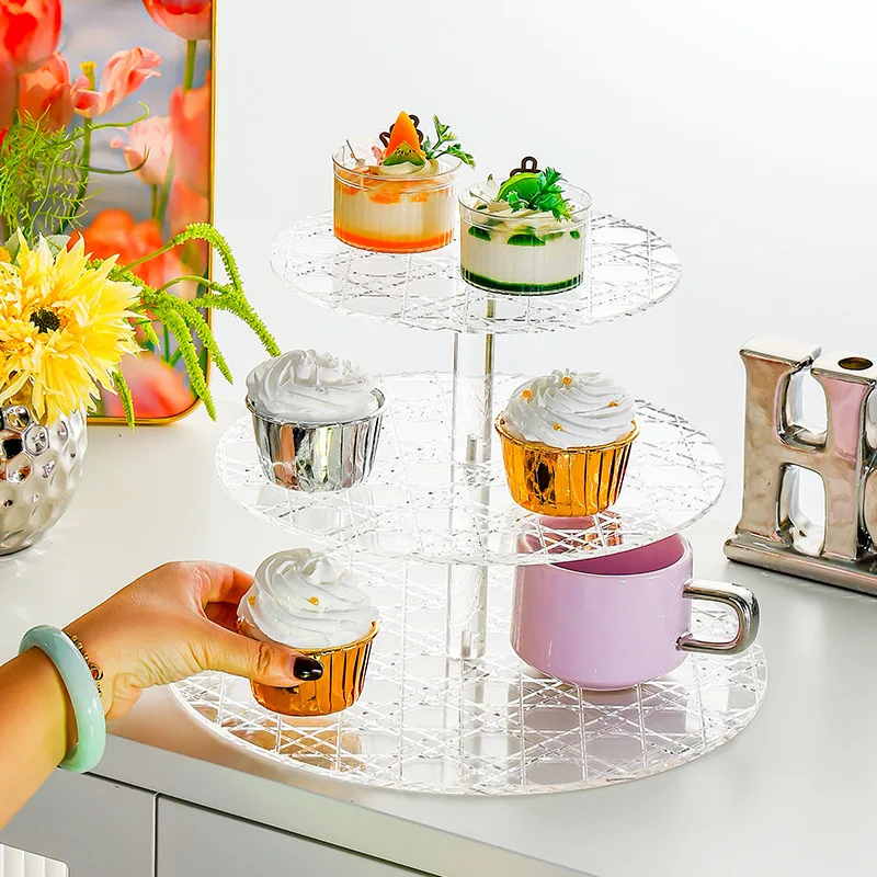 

Acrylic Cake Stand, Transparent Round Dessert Table, Multi - Tiered Display Stand for Wedding and Birthday Cakes