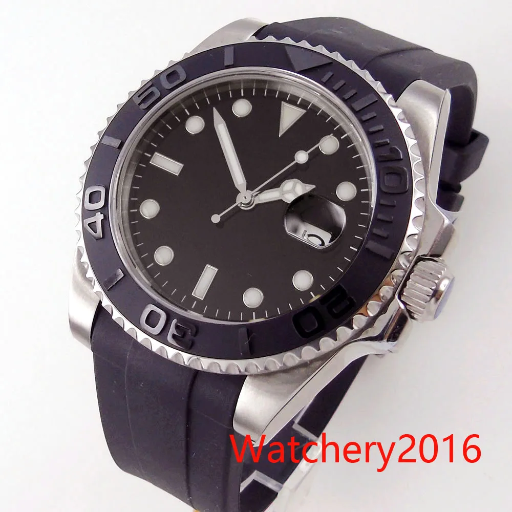 

40mm Top Brand Luxury Bliger Sterile Dial ceramic Bezel luminous Sapphire Crystal Automatic Movement men's Watch