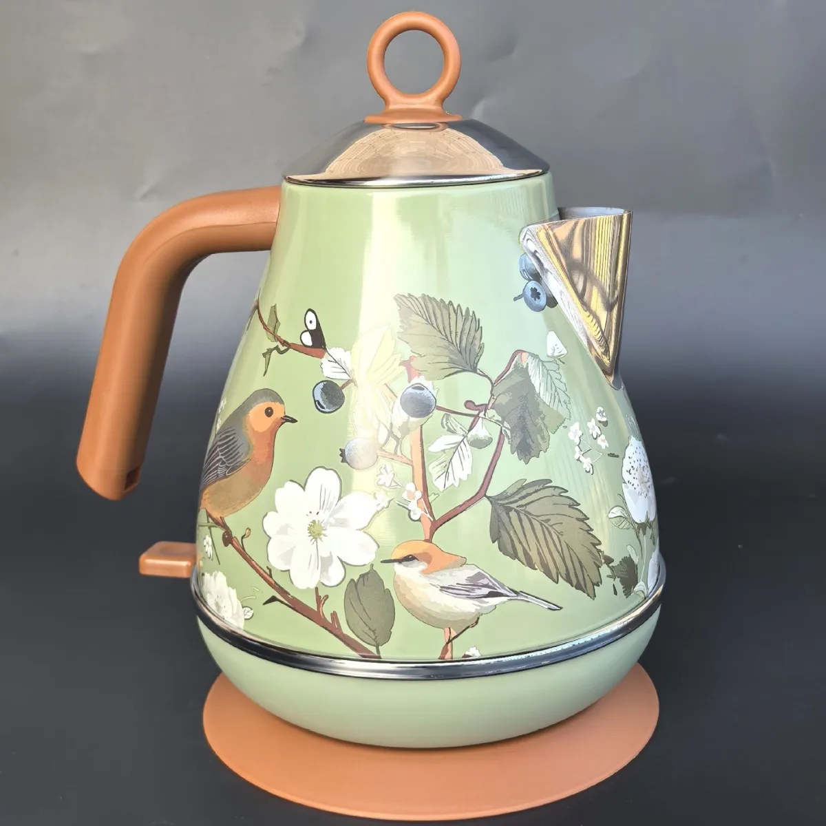 Bollitore elettrico retrò da 1850 W / 1,7 L con display della temperatura Bollitore bollente in acciaio inossidabile 304 Spegnimento automatico Teiera Utensili da cucina