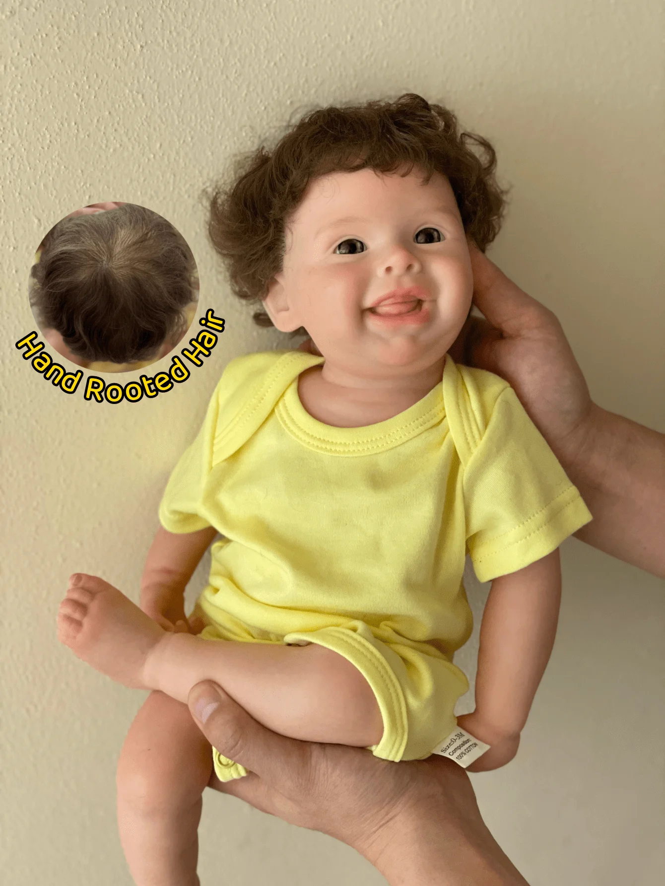 Saskia Harper de niña Reborn de silicona con ojos abiertos de 18 pulgadas. Cuerpo completo de silicona suave, venas pintadas en 3D con pelo enraizado