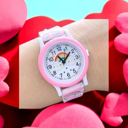 New Rainbow Cloud Printed Silica Gel Belt Children's Watch Girls Cute Cartoon Quartz Watch Children's Watch Boys Girls Watch