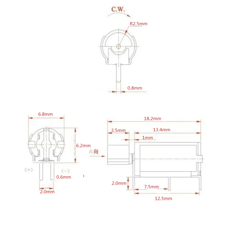 100pcs/lot 7*18MM Super Miniature Vibration Motor / Vibrator 3-6V 11000-24000RPM ,Very Strong Vibrating!