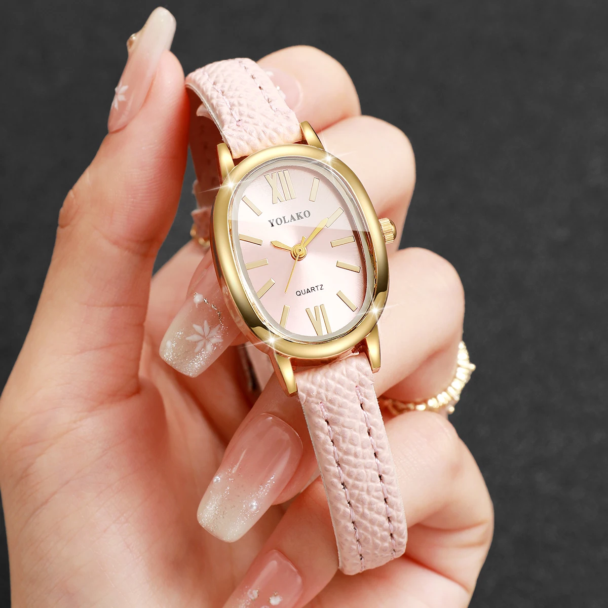 Elegant Women Quartz Watch Roma Dial Ultra-thin Leather Strap Ladies Clock Wristwatches Gift Relogio Feminino （Without Box）