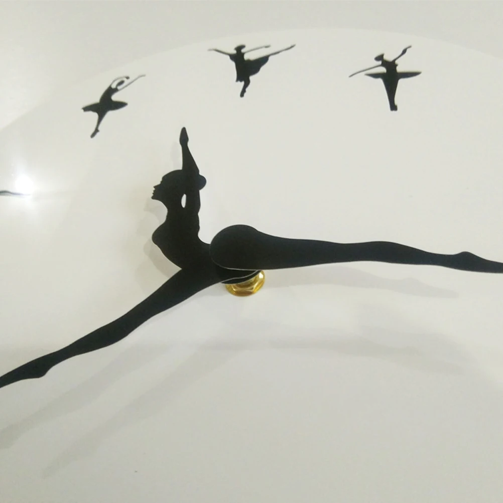 

1 Piece Charming Ballerina Wall Clock Large Clock Ballet Dancing Girl Needle Hand Needle Wall Watch Living Room Home Decor